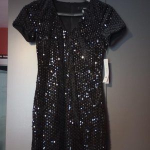 Black Sequin Dress, Bloomingdales Aqua Brand XS SIZE